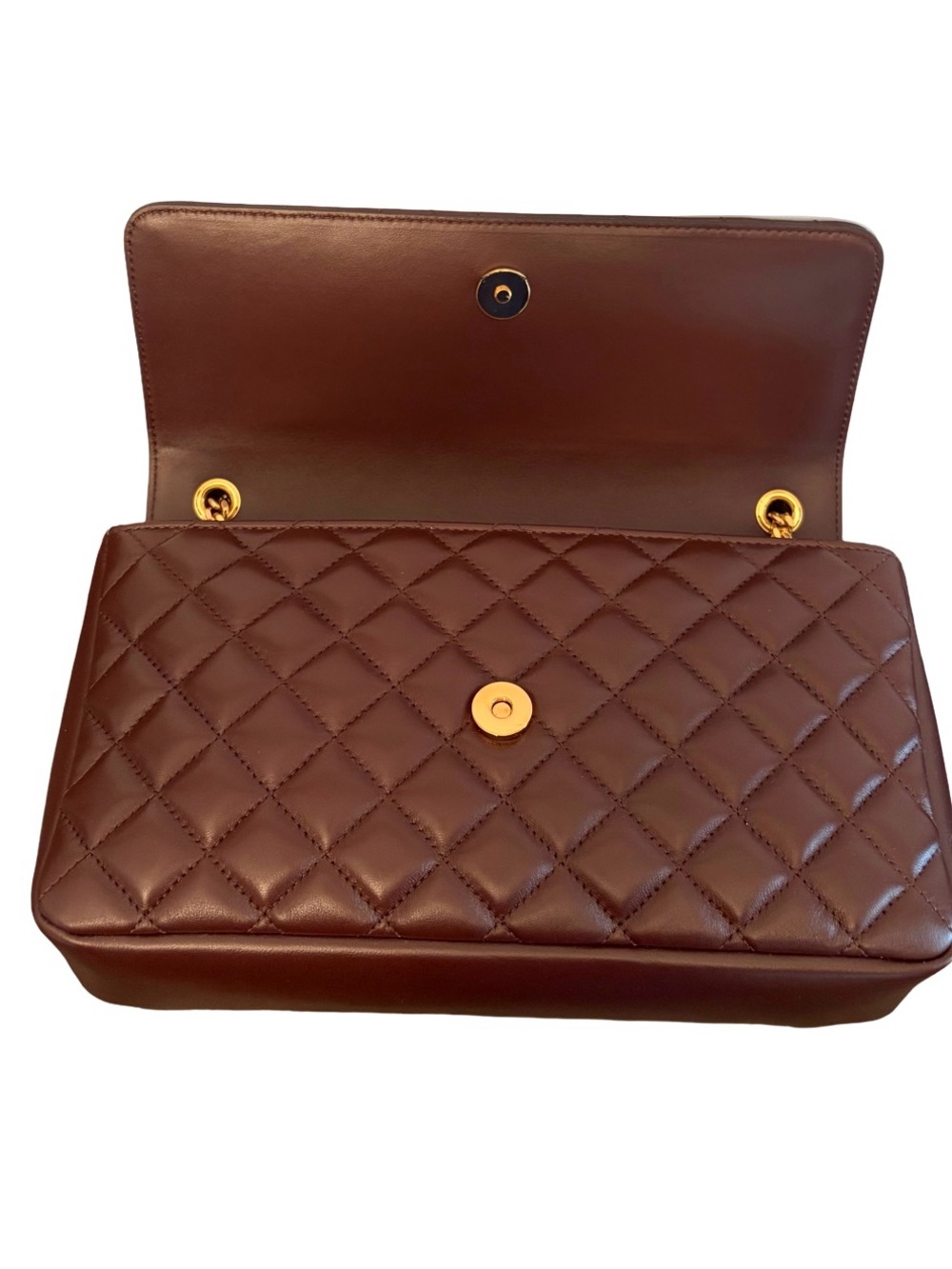 Versace La Medusa Brown Quilted Lambskin Leather Medium Crossbody Shoulder Bag - Picture 8 of 16